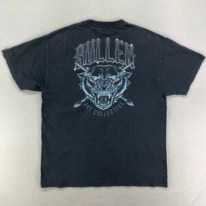Sullen Art Co‎ T-Shirt Mens XL Black Tiger Graphic Tee Y2K Biker Streetwear